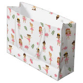 Ballet Roze Ballerina's Dancing Pattern Groot Cadeauzakje (Voorkant Gekanteld)