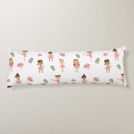 Ballet Roze Ballerina's Dancing Pattern Lichaamskussen (Achterkant)