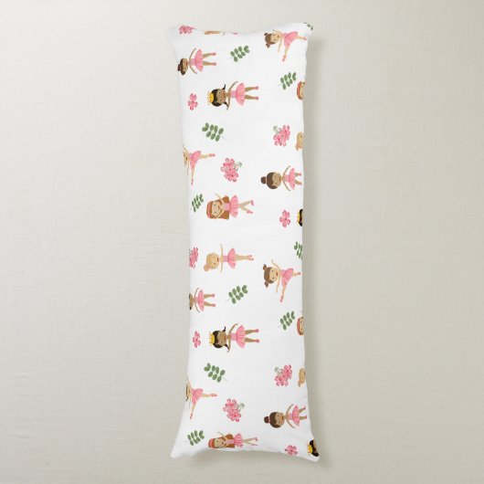 Ballet Roze Ballerina's Dancing Pattern Lichaamskussen (Voorkant Verticaal)