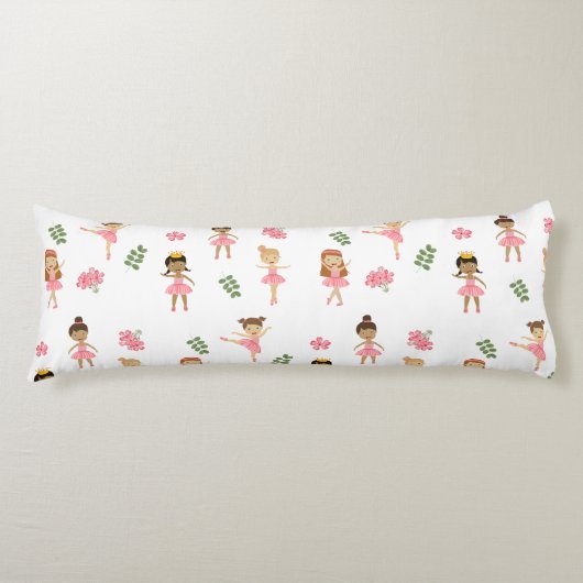Ballet Roze Ballerina's Dancing Pattern Lichaamskussen (Voorkant)