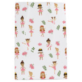 Ballet Roze Ballerina's Dancing Pattern Medium Cadeauzakje (Voorkant)