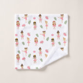Ballet Roze Ballerina's Dancing Pattern Meisje Bad Handdoek (Wasdoekje)