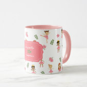 Ballet Roze Ballerina's Dancing Pattern Meisje Mok (Voorkant rechts)