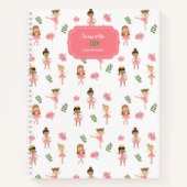 Ballet Roze Ballerina's Dancing Pattern Meisje Notitieboek (Voorkant)