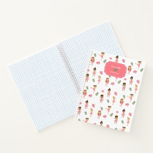 Ballet Roze Ballerina's Dancing Pattern Meisje Notitieboek (Binnen)