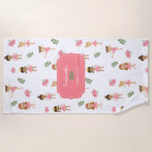 Ballet Roze Ballerina's Dancing Pattern Meisje Strandlaken (Voorkant)