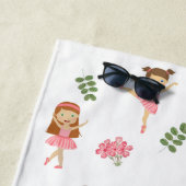 Ballet Roze Ballerina's Dancing Pattern Meisje Strandlaken (In situ)