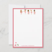 Ballet Roze Ballerina's Dancing Pattern Notitiekaartje (Voorkant)