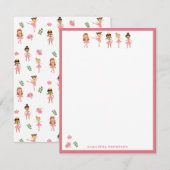 Ballet Roze Ballerina's Dancing Pattern Notitiekaartje (Voorkant / Achterkant)
