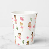 Ballet Roze Ballerina's Dancing Pattern Papieren Bekers (Links)