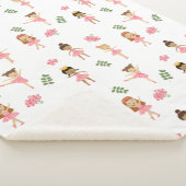 Ballet Roze Ballerina's Dancing Pattern Sherpa Deken (3/4)