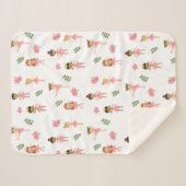 Ballet Roze Ballerina's Dancing Pattern Sherpa Deken (Voorkant (horizontaal))