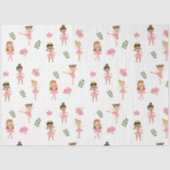 Ballet Roze Ballerina's Dancing Pattern Tissuepapier (Voorkant)