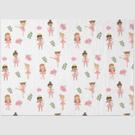 Ballet Roze Ballerina's Dancing Pattern Tissuepapier