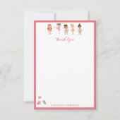 Ballet Roze Ballerina's Dansend Patroon Bedankkaart (Voorkant)