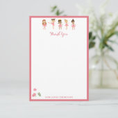 Ballet Roze Ballerina's Dansend Patroon Bedankkaart (Staand voorkant)