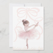 Ballet Roze Meisjes Boog Tutu Ballerina 2e verjaar Kaart (Achterkant)