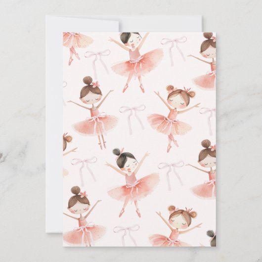 Ballet Roze Meisjes Tutu Ballerina 2e verjaardag Kaart (Achterkant)
