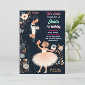 Ballet Roze Tutu Chic Meisjes Ballerina 1e Verjaar Kaart (Staand voorkant)