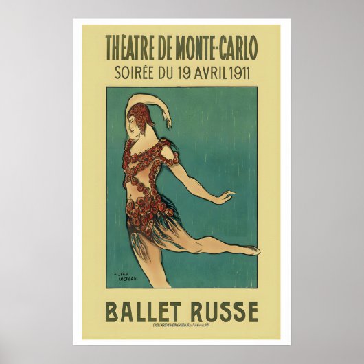 Ballet Russe de Monte Carlo 1911 Paris France Poster (Voorkant)