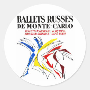 Ballet Russes - Abstracte Danser Minnaar Kunst Ronde Sticker
