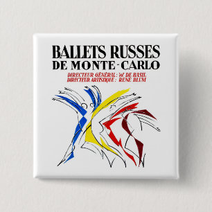 Ballet Russes - Abstracte Danser Minnaar Kunst Vierkante Button 5,1 Cm