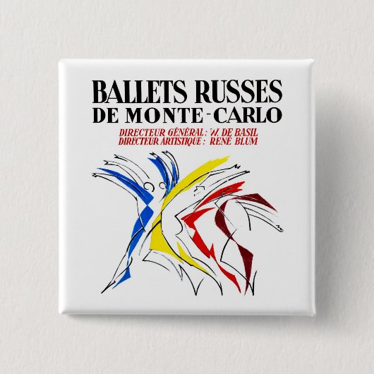 Ballet Russes - Abstracte Danser Minnaar Kunst Vierkante Button 5,1 Cm (Voorkant)