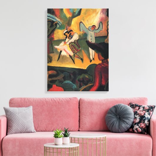 Ballet Russes, Russische ballet door August Macke Canvas Afdruk (Insitu (Woonkamer))
