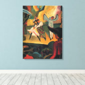 Ballet Russes, Russische ballet door August Macke Canvas Afdruk (Insitu (Houten vloer))