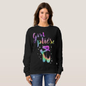 Ballet Saying Quote Girl Pliese Pastel Rainbow Tie Trui (Voorkant volledig)