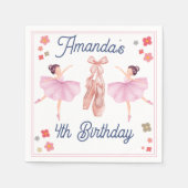 Ballet Schattige Pastel Ballerina Verjaardag Servet (Voorkant)