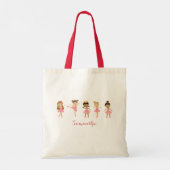 Ballet Schattige Roze Ballerinas Dancing Meisje Na Tote Bag (Achterkant)