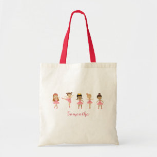 Ballet Schattige Roze Ballerinas Dancing Meisje Na Tote Bag