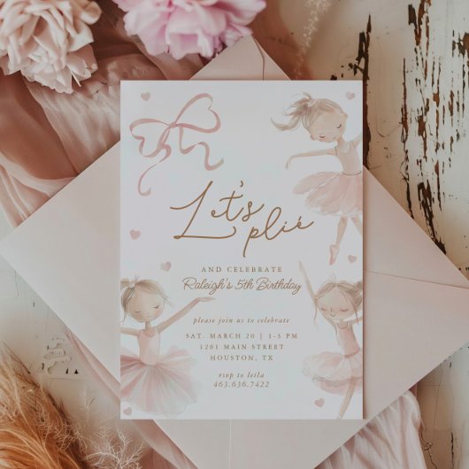 Ballet Schattigee Meisjes Pastel Ballerina Verjaar Kaart