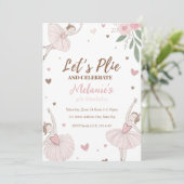 Ballet Schattigee Meisjes Pastel Ballerina Verjaar Kaart (Staand voorkant)