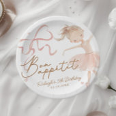 Ballet Schattigee Meisjes Pastel Ballerina Verjaar Papieren Bordje