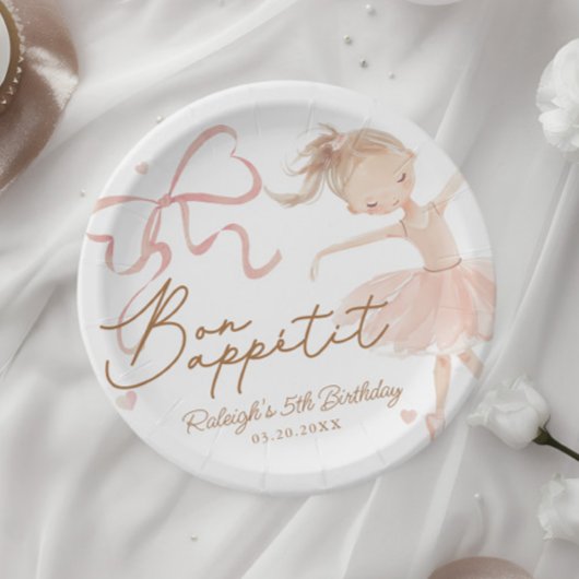 Ballet Schattigee Meisjes Pastel Ballerina Verjaar Papieren Bordje