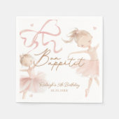 Ballet Schattigee Meisjes Pastel Ballerina Verjaar Servet (Voorkant)