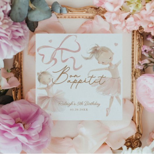 Ballet Schattigee Meisjes Pastel Ballerina Verjaar Servet