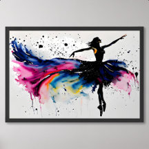ballet schilderij dans meisje ballerina waterverf