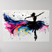 ballet schilderij dans meisje ballerina waterverf poster (Voorkant)