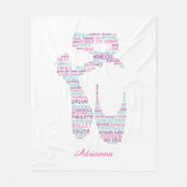 Ballet Schoen Roze en Aqua Fleece Deken (Voorkant)