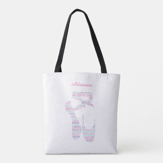 Ballet Schoen Roze en Aqua Tote Bag (Achterkant)