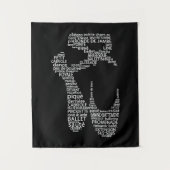 Ballet schoen typografie Zwart en Wit Wandkleed (Voorkant)