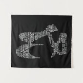 Ballet schoen typografie Zwart en Wit Wandkleed (Voorkant (horizontaal))