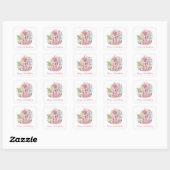 Ballet Schoenen Bloemen Roze Meisje 8e Verjaardags Vierkante Sticker (Vel)