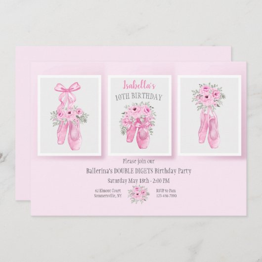 Ballet schoenen kaart (Voorkant / Achterkant)