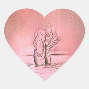 Ballet schoenen op Pointe Pink Hart Sticker