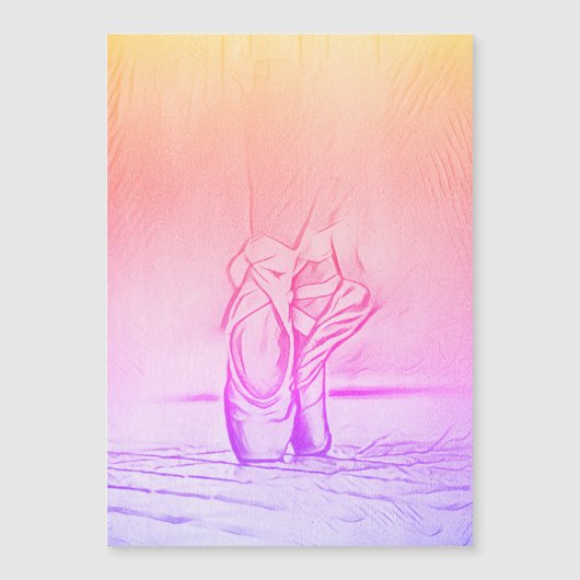 Ballet Schoenen Rainbow Ballerina Magnetische Kaar (Voorkant)