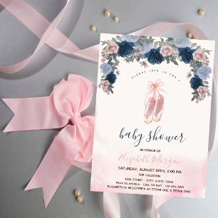 Ballet Schoenen Roze Strepen Baby Shower  Kaart